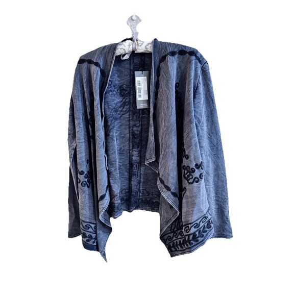 Young Threads Embroidered Cardigan Sweater Medium Draped Boho New With Tag - Picture 1 of 5